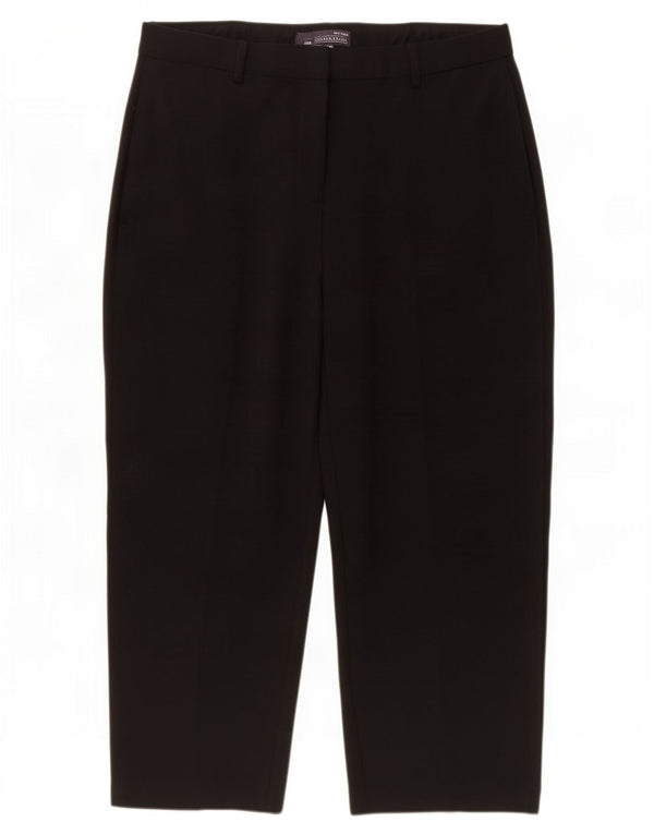 Marks & Spencer Γυναικείο ψηλόμεσο παντελόνι Capri UK 14 μεγάλο W32 L23 μαύρο