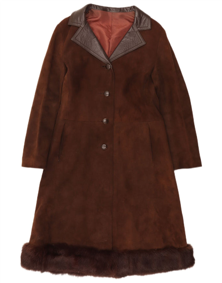 Vintage γυναικείο σουέτ πανωφόρι UK 8 Small Brown