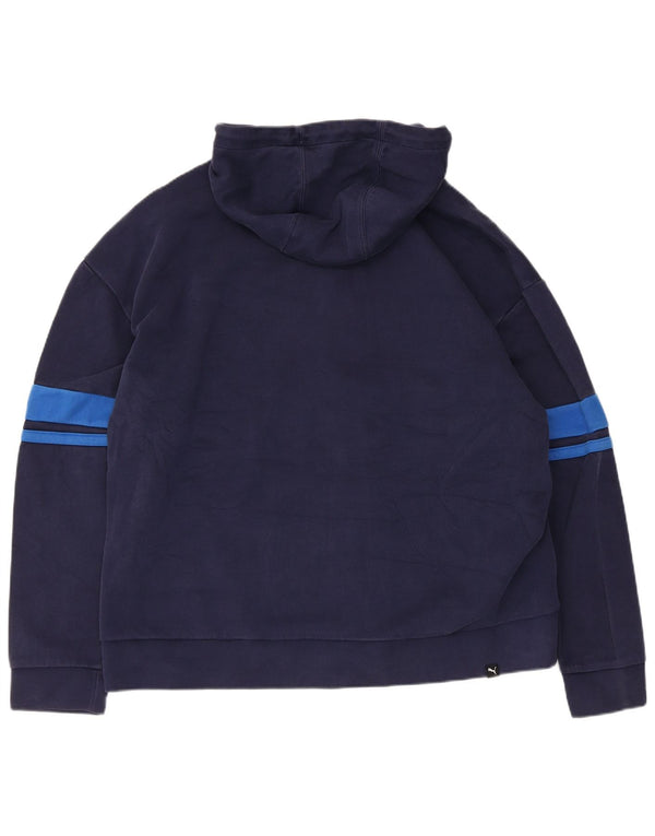 Ανδρικό πουλόβερ με κουκούλα με φερμουάρ Puma 2XL, μπλε ναυτικό, βαμβακερό