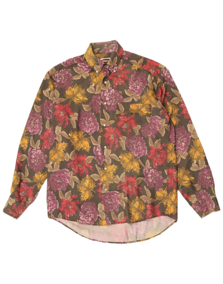 Vintage Ανδρικό πουκάμισο Loose Fit Μικρό πολύχρωμο Floral