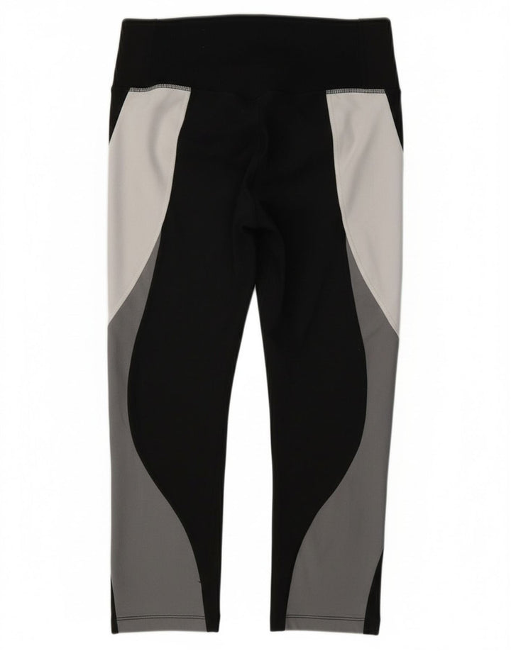Γυναικεία Nike Dri Fit Capri leggings UK 10 Small Black Colourblock Polyester