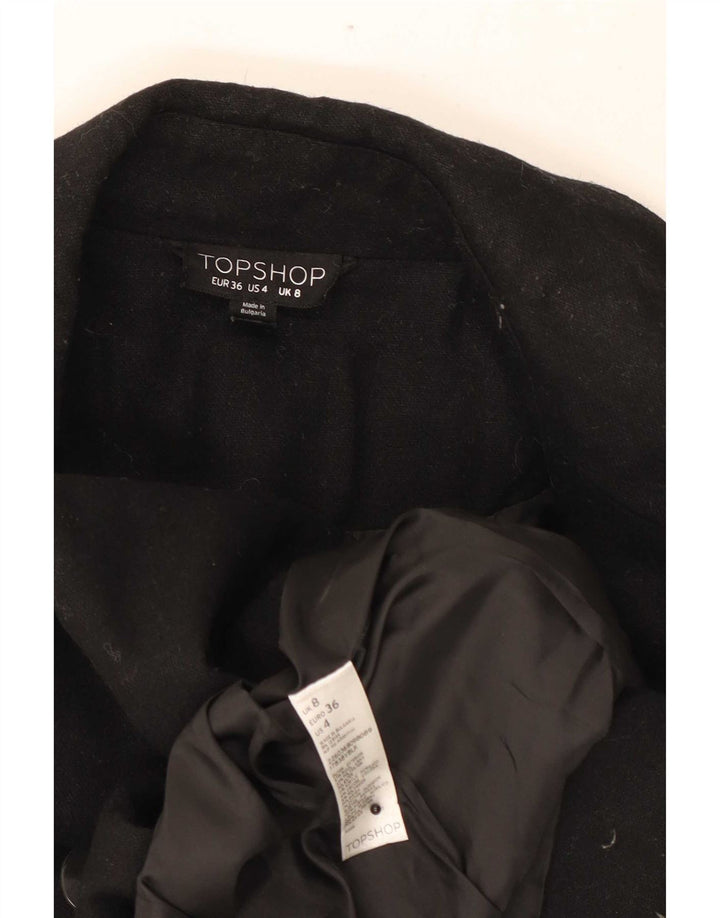 Topshop Γυναικείο Μπουφάν Blazer με διπλό στήθος UK 8 Small Black Wool
