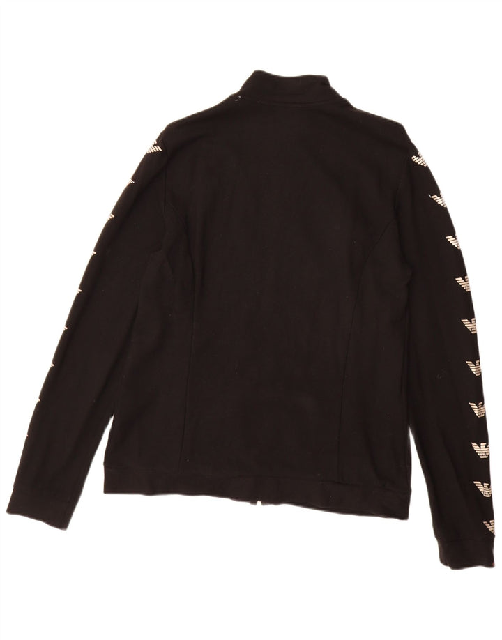 EMPORIO ARMANI Γραφική αθλητική φόρμα για αγόρια Μπουφάν 15-16 ετών XL Μαύρο