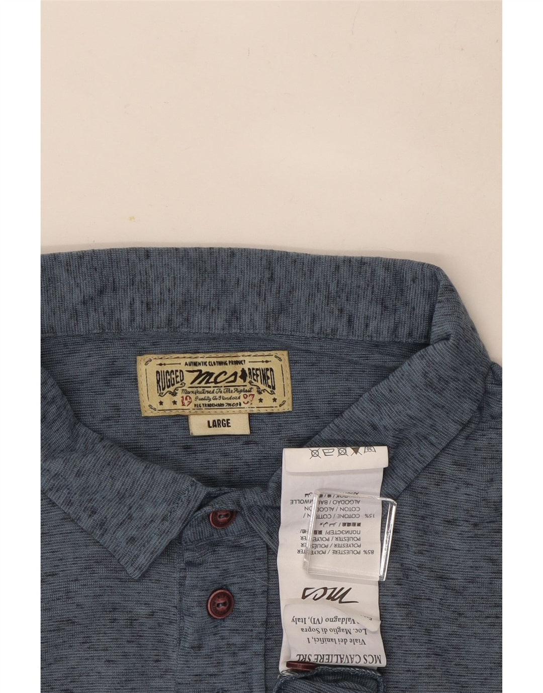 Ανδρικό πουκάμισο πόλο Marlboro Classics Μεγάλο μπλε πολυεστέρα