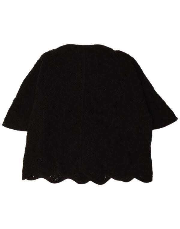 Zara Γυναικείο κοντομάνικο μπουφάν μπλέιζερ μεγάλου μεγέθους UK 14 μεσαίο μαύρο