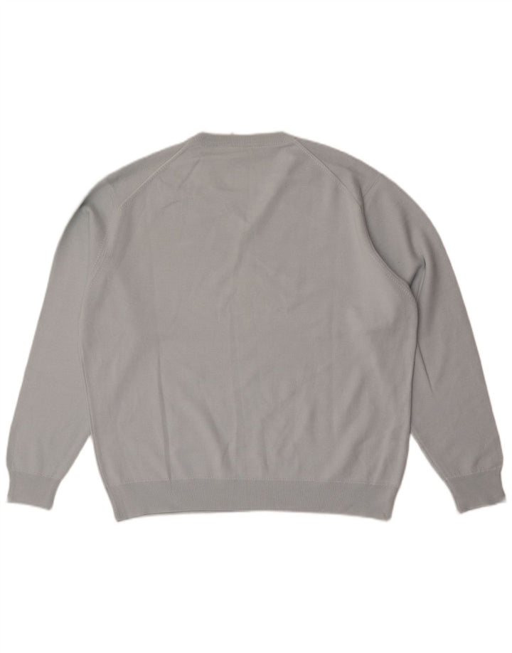 Ανδρικό πουλόβερ Lacoste με V λαιμόκοψη, μέγεθος 6 XL μπλε μαλλί