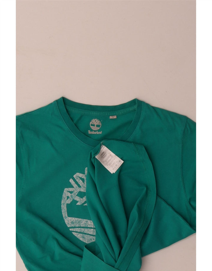 TIMBERLAND Ανδρικό γραφικό T-Shirt Top Μεσαίο Μπλε Βαμβακερό