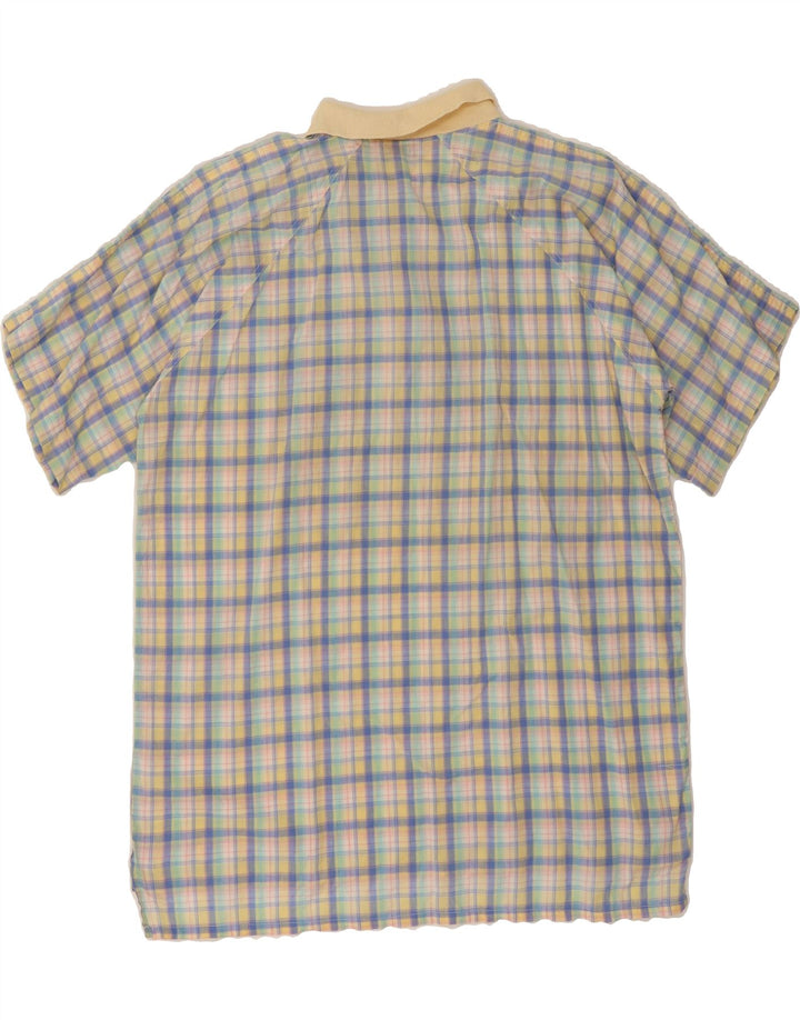 DOUGLAS Mens Short Sleeve Pullover Shirt Large Multicoloured Check Cotton Vintage Douglas and Second-Hand Douglas from Messina Hembry 