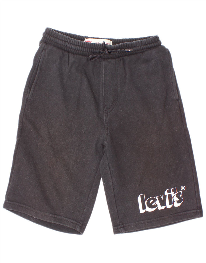 Γραφικό αθλητικό σορτς Levi's Boys 9-10 ετών μαύρο βαμβακερό