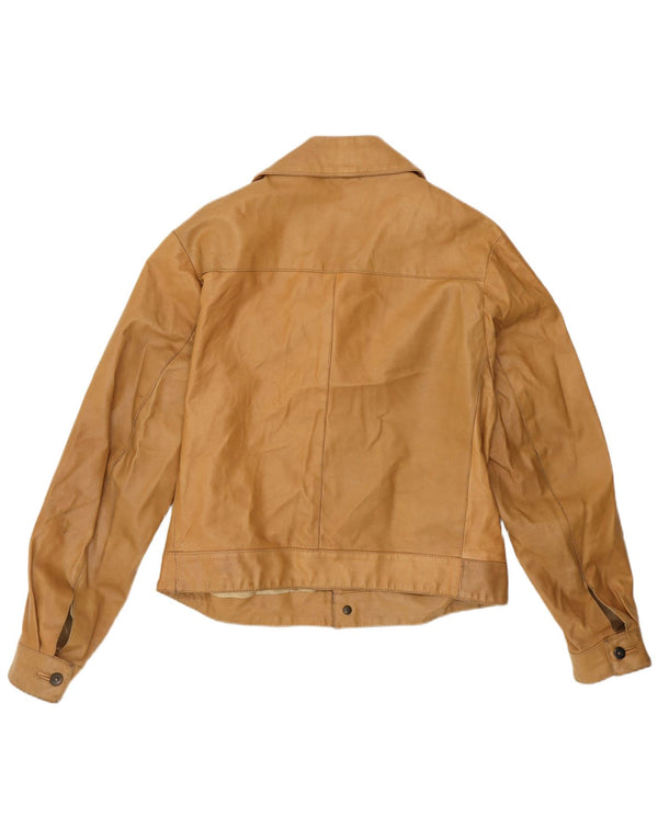 Ανδρικό δερμάτινο μπουφάν Max Grippo Bomber EU 50 Large Beige Leather