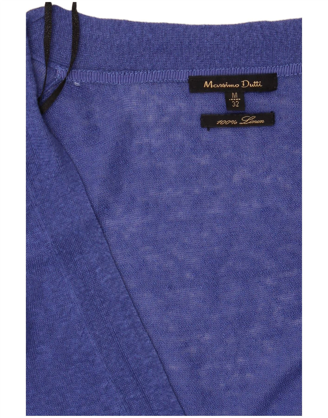 Massimo Dutti Γυναικείο πουλόβερ ζακέτα UK 12 Medium Blue Linen
