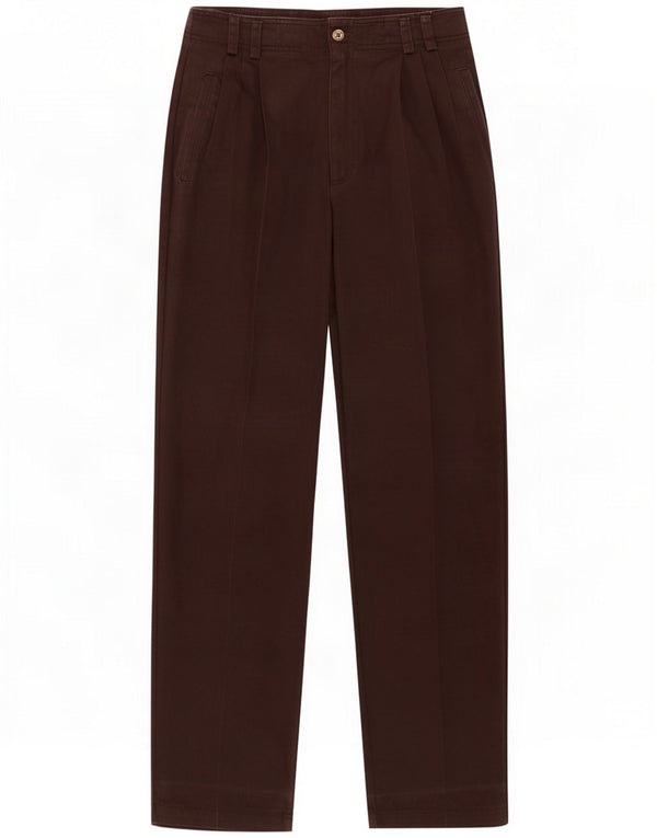 Liz Claiborne Womens High Waist Chino Trousers US 8 Medium W27 L31 Brown