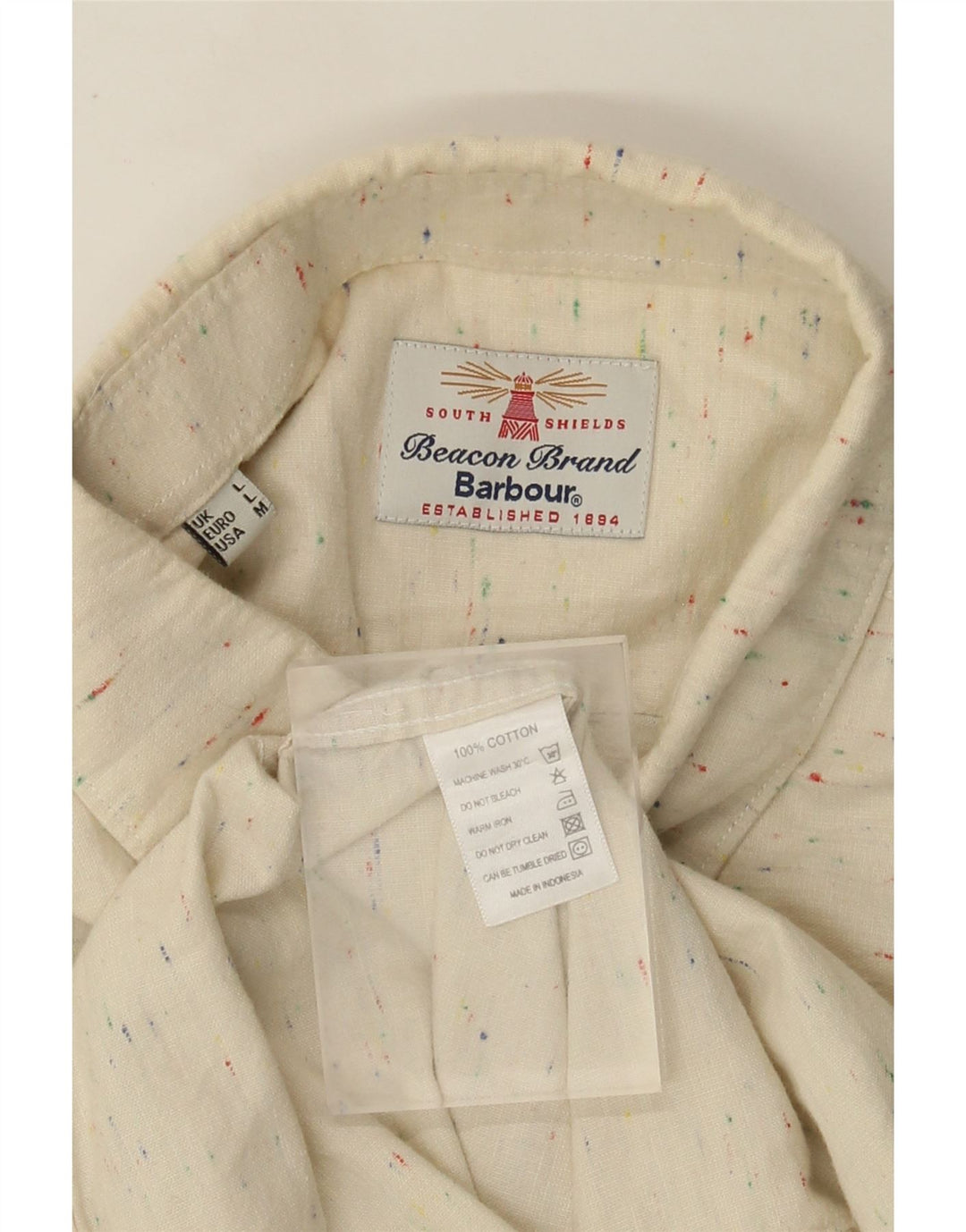 Ανδρικό πουκάμισο Barbour Large Beige Flecked Cotton