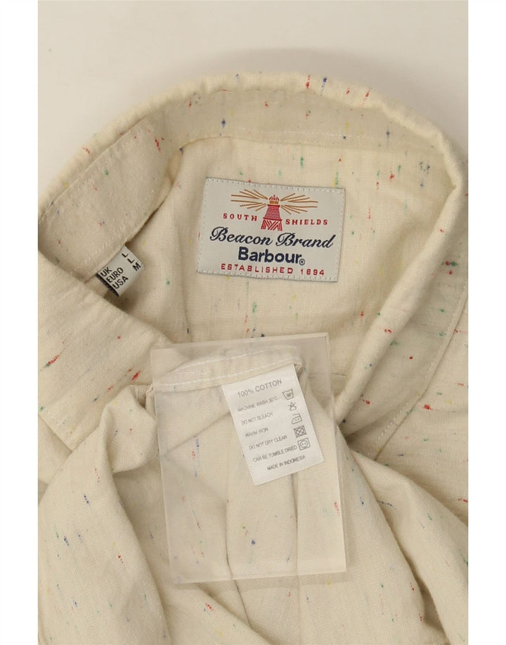 Ανδρικό πουκάμισο Barbour Large Beige Flecked Cotton