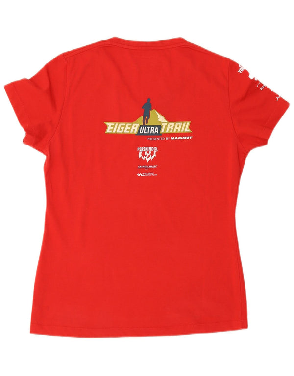 Mammut Γυναικείο γραφικό T-Shirt Top UK 14 Medium Red