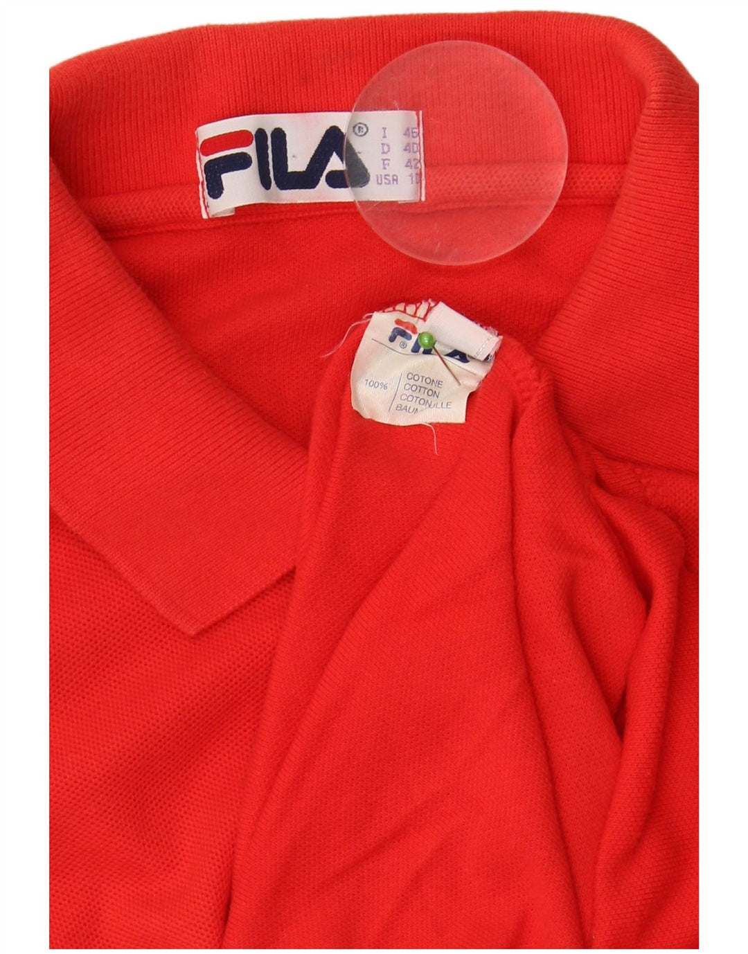 Γυναικείο αμάνικο μπλουζάκι πόλο FILA IT 46 μεγάλο κόκκινο βαμβακερό