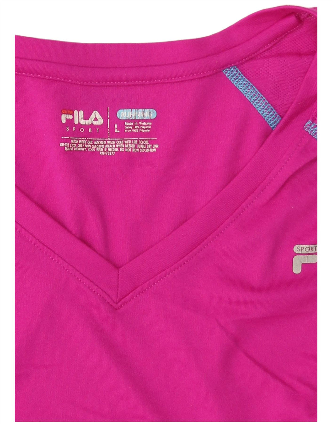 FILA Γυναικείο T-Shirt Top UK 16 Large Pink Polyester