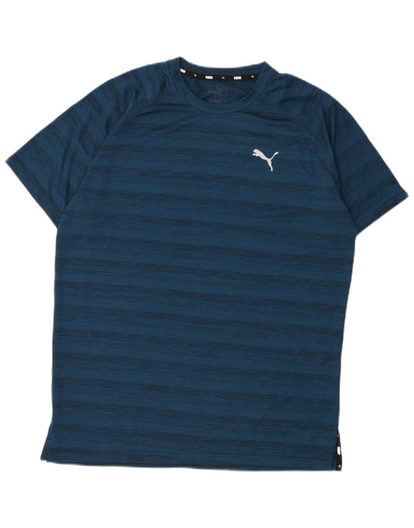 Ανδρικό T-Shirt PUMA Top Large Navy Blue ριγέ