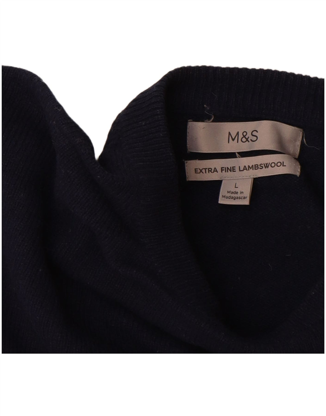 Ανδρικό πουλόβερ Marks & Spencer Boat Neck Jumper Μεγάλο Μαλλί Navy Blue