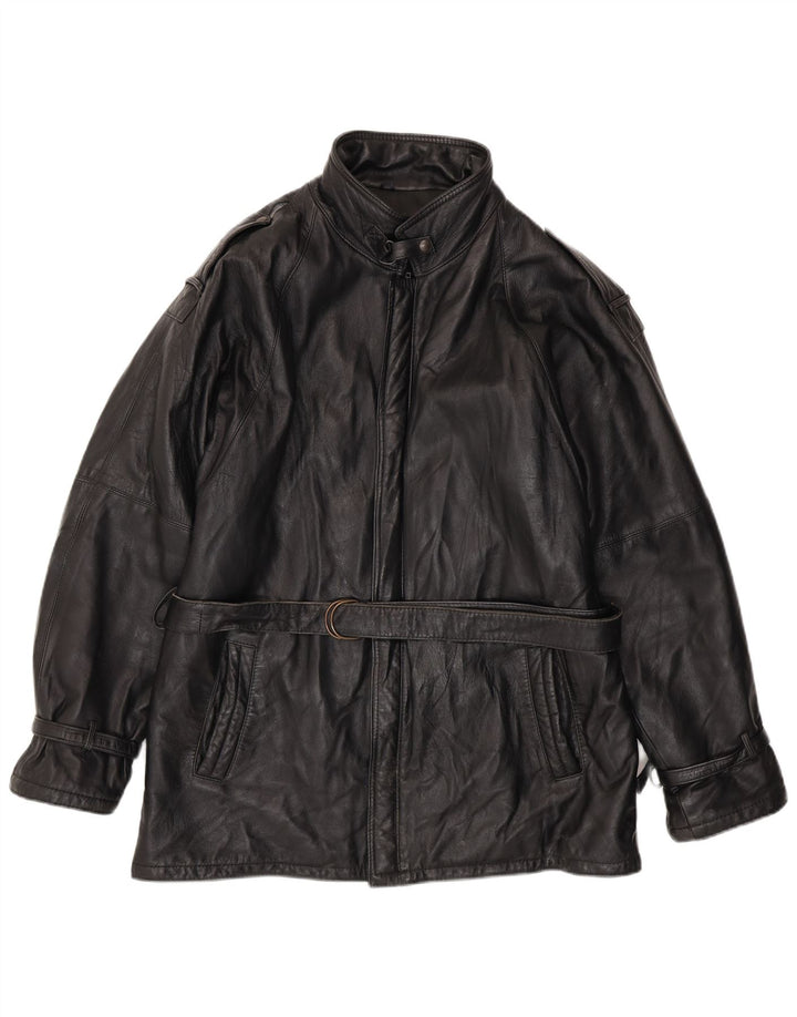 Ανδρικό δερμάτινο μπουφάν VINTAGE Military UK 38 Medium Black Leather