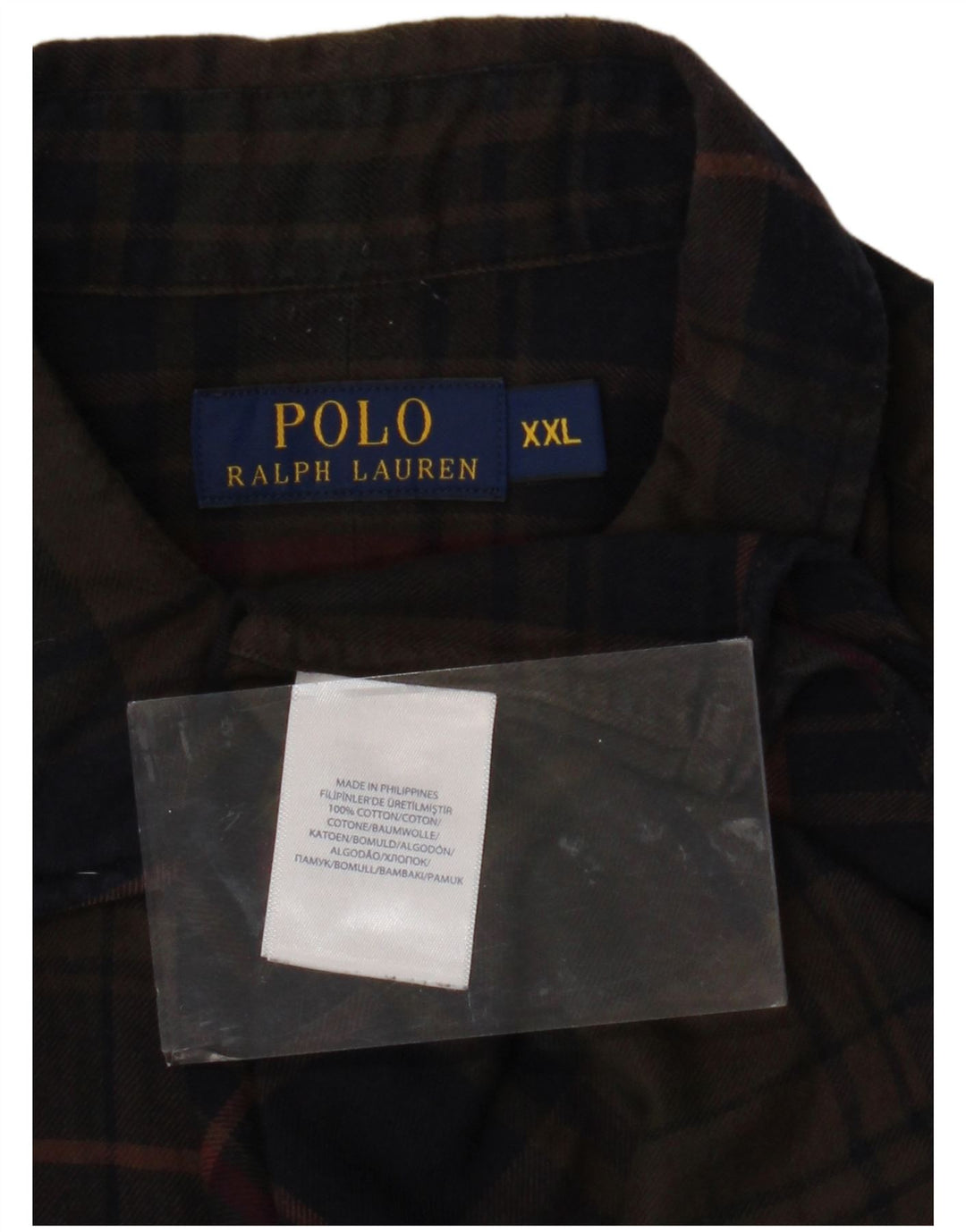 Ανδρικό φανελένιο πουκάμισο POLO RALPH LAUREN 2XL Καφέ βαμβακερό