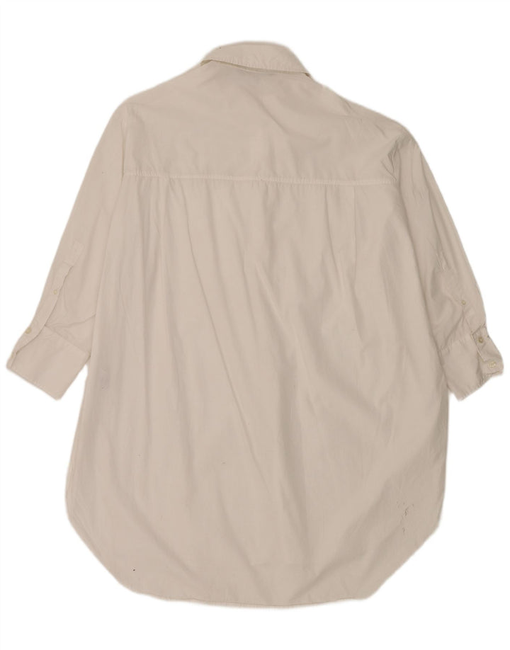 ZARA Γυναικείο πουκάμισο Oversized Φόρεμα UK 14 Μεσαίο λευκό βαμβακερό