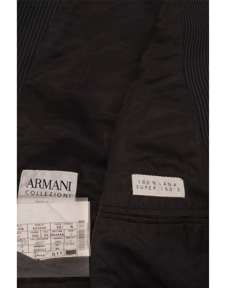 Armani Collezioni Ανδρικό σακάκι με 2 κουμπιά σακάκι IT 52 μεγάλο γκρι ριγέ μαλλί