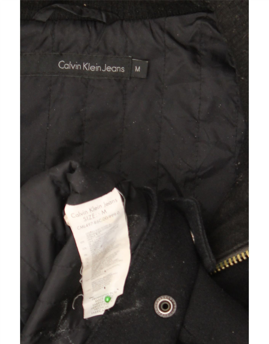 CALVIN KLEIN JEANS Ανδρικό μπουφάν με κουκούλα UK 38 μεσαίο μαύρο μαλλί