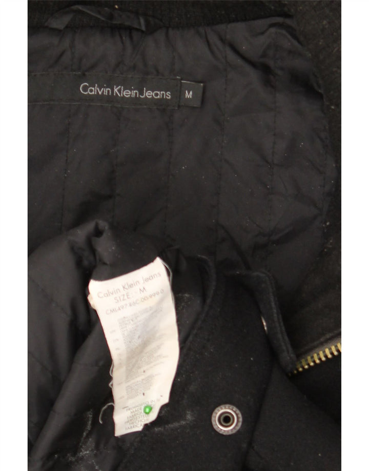 CALVIN KLEIN JEANS Ανδρικό μπουφάν με κουκούλα UK 38 μεσαίο μαύρο μαλλί