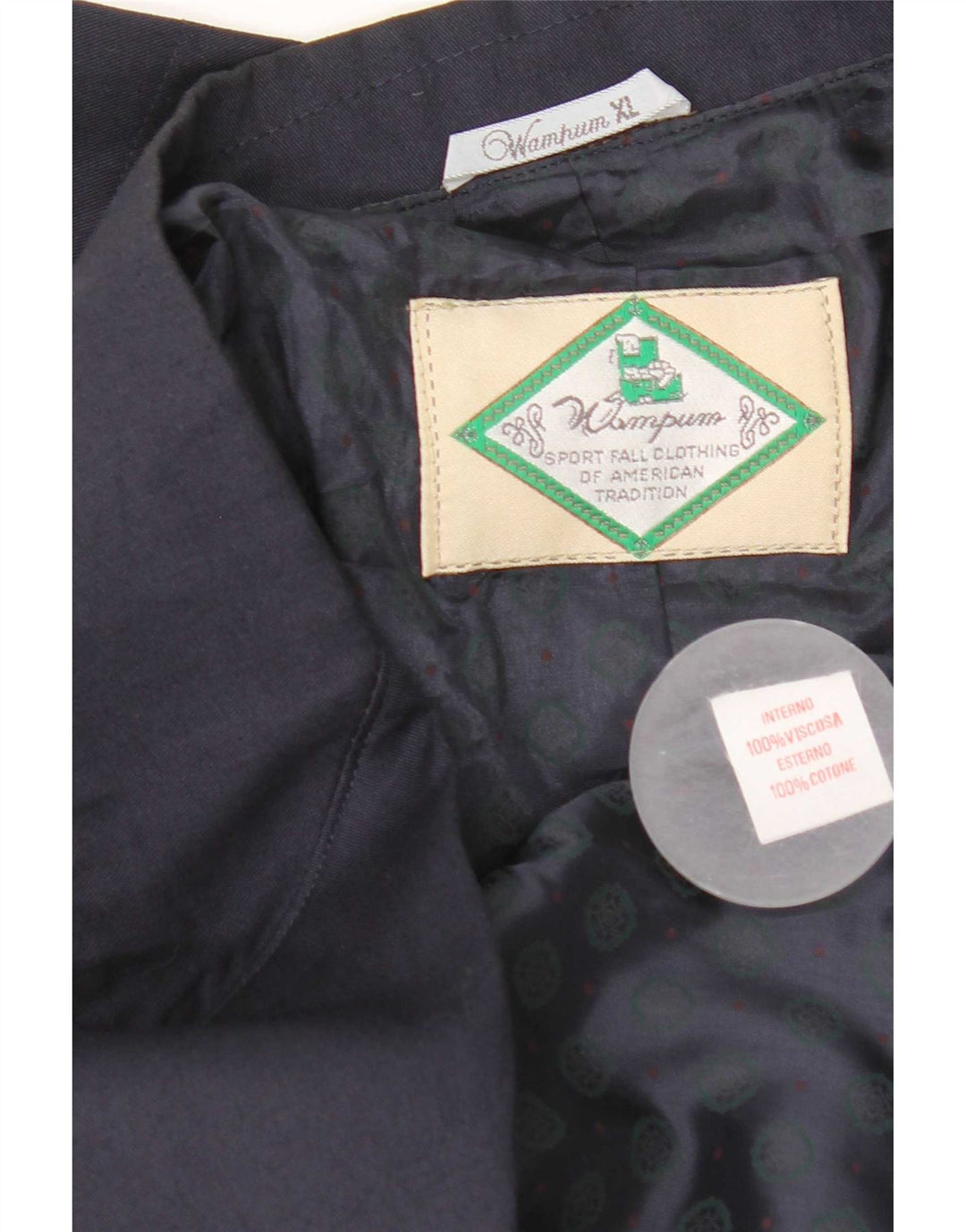 Wampum Ανδρικό σακάκι 2 κουμπιών XL Navy Blue Cotton