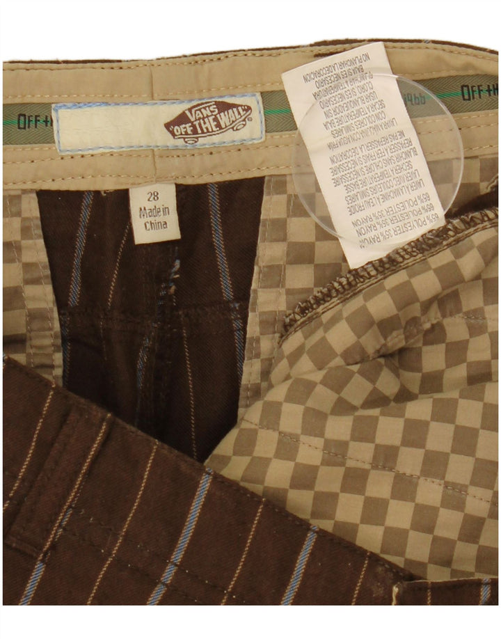 Vans Ανδρικό σορτς Chino W28 Μικρό καφέ ριγέ πολυεστέρα