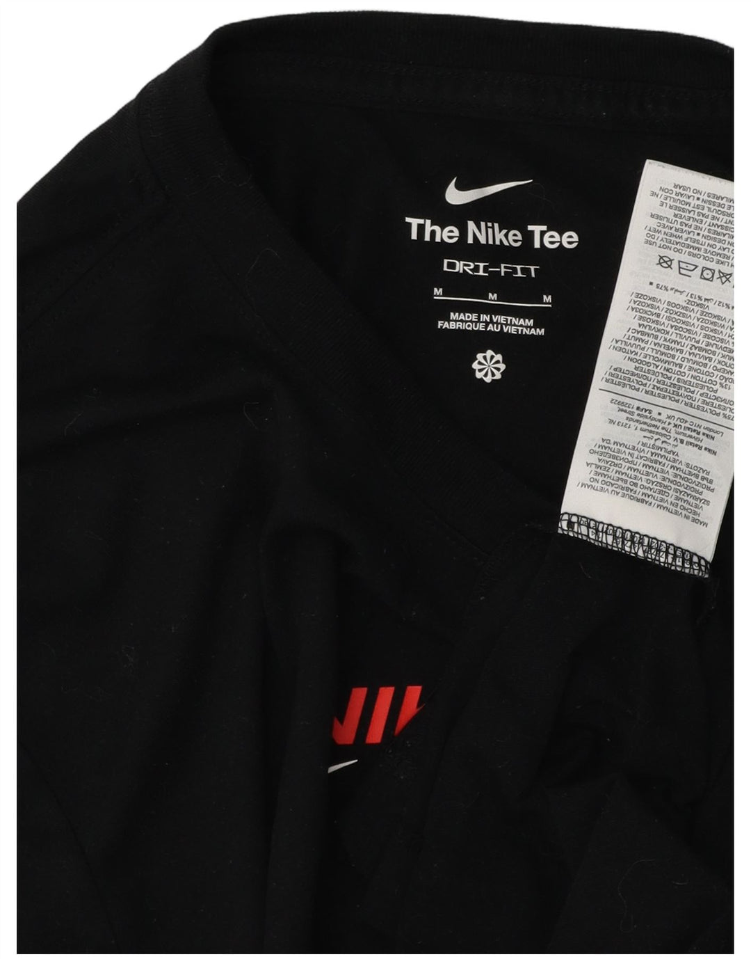 Ανδρικό γραφικό T-Shirt NIKE Dri Fit Τοπ μεσαίου μαύρου πολυεστέρα