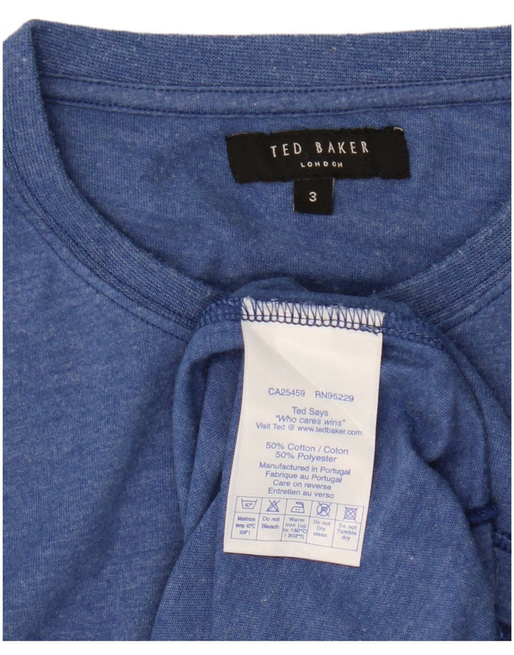 Ανδρικό T-Shirt Ted Baker Top Size 3 Μεσαίο Μπλε Βαμβακερό