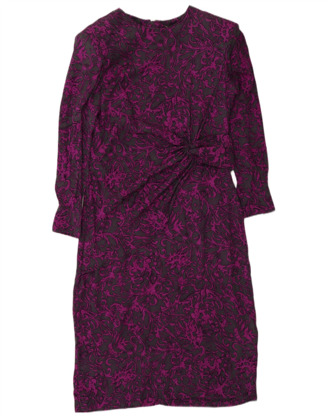 DONNA ENRICA Γυναικείο μακρυμάνικο φόρεμα Shift UK 16 Large Purple Paisley