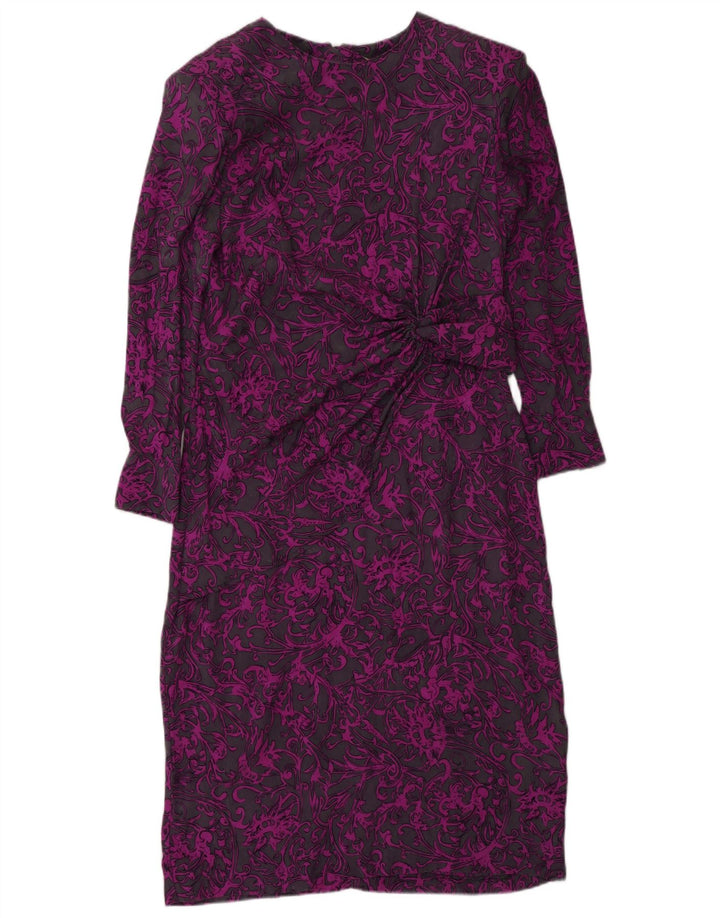 DONNA ENRICA Γυναικείο μακρυμάνικο φόρεμα Shift UK 16 Large Purple Paisley