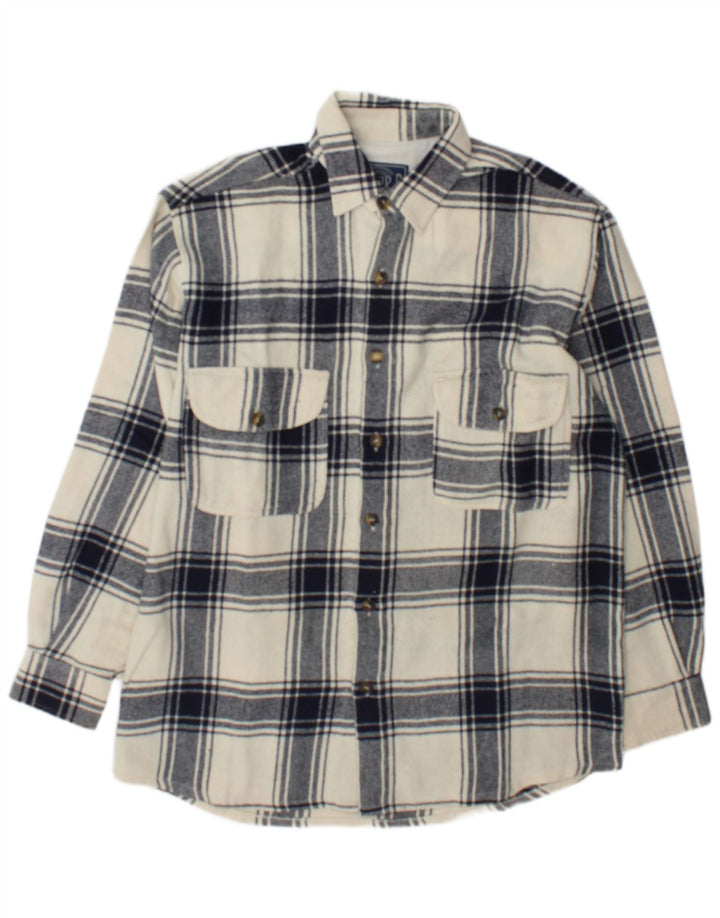Ανδρικό φανελένιο πουκάμισο Junior.D XL Off White καρό