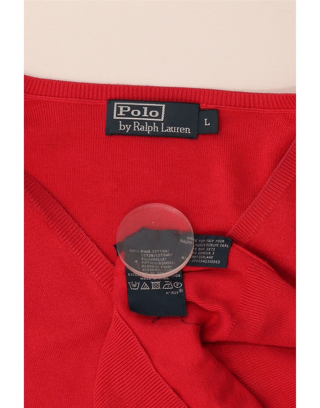 Πόλο Ralph Lauren Ανδρικό πουλόβερ με λαιμόκοψη σε μεγάλο ροζ χρώμα