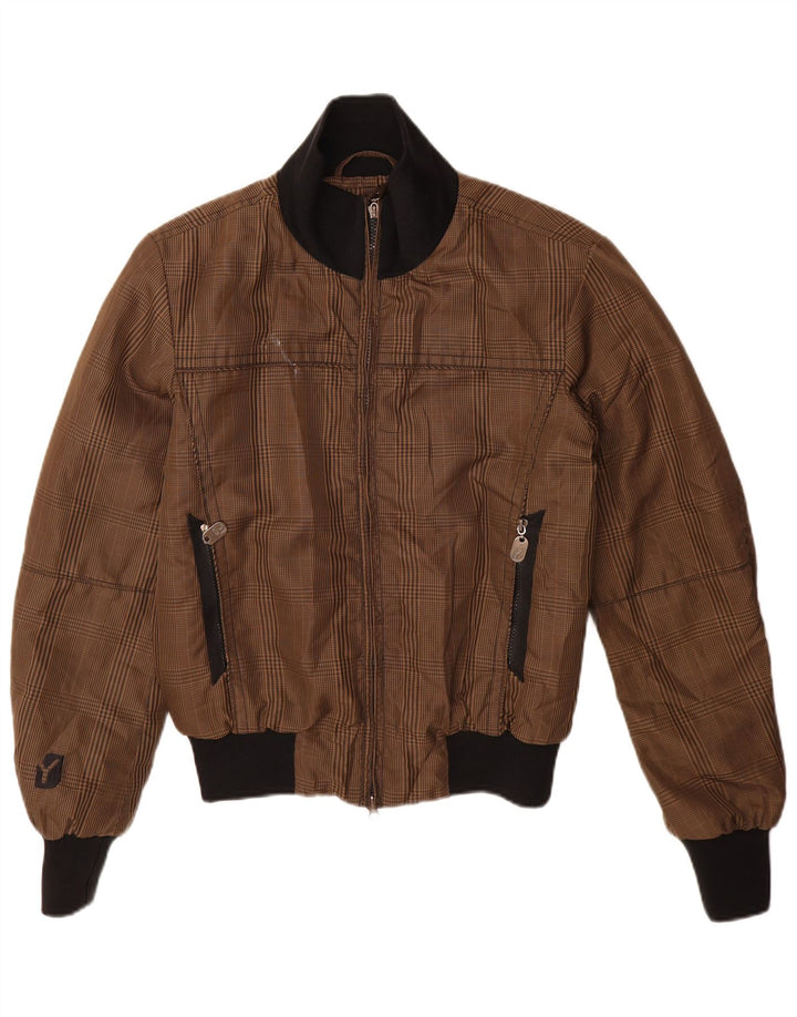 ΚΡΑΥΓΗ! Ανδρικό μπουφάν UK 36 Small Brown Check Polyester