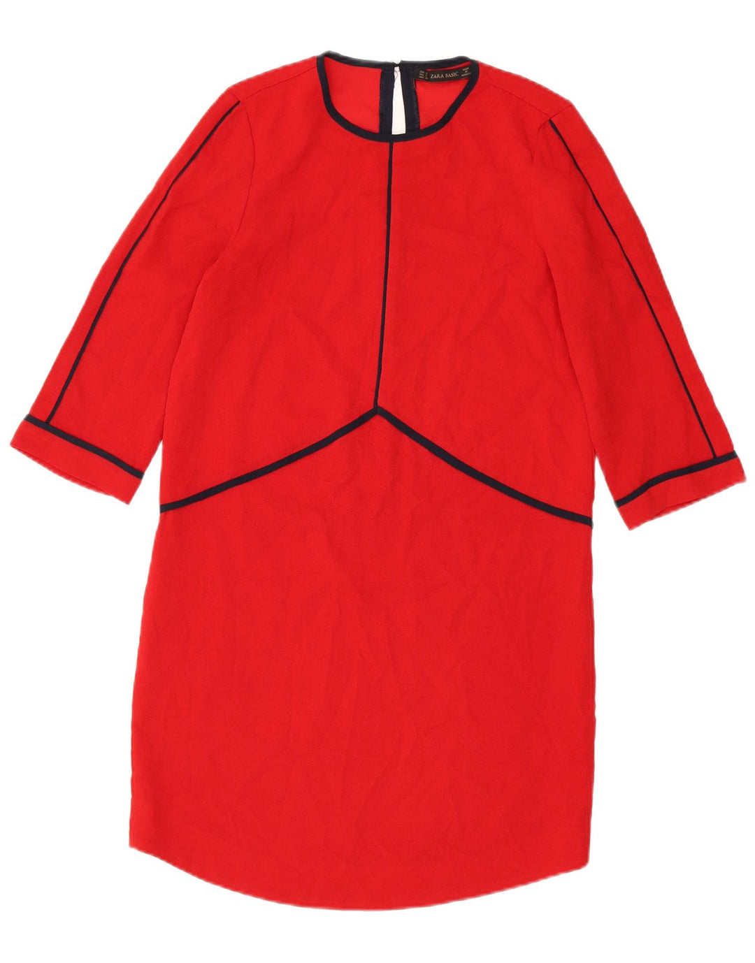 Γυναικείο κοντομάνικο φόρεμα ZARA Shift UK 10 Small Red