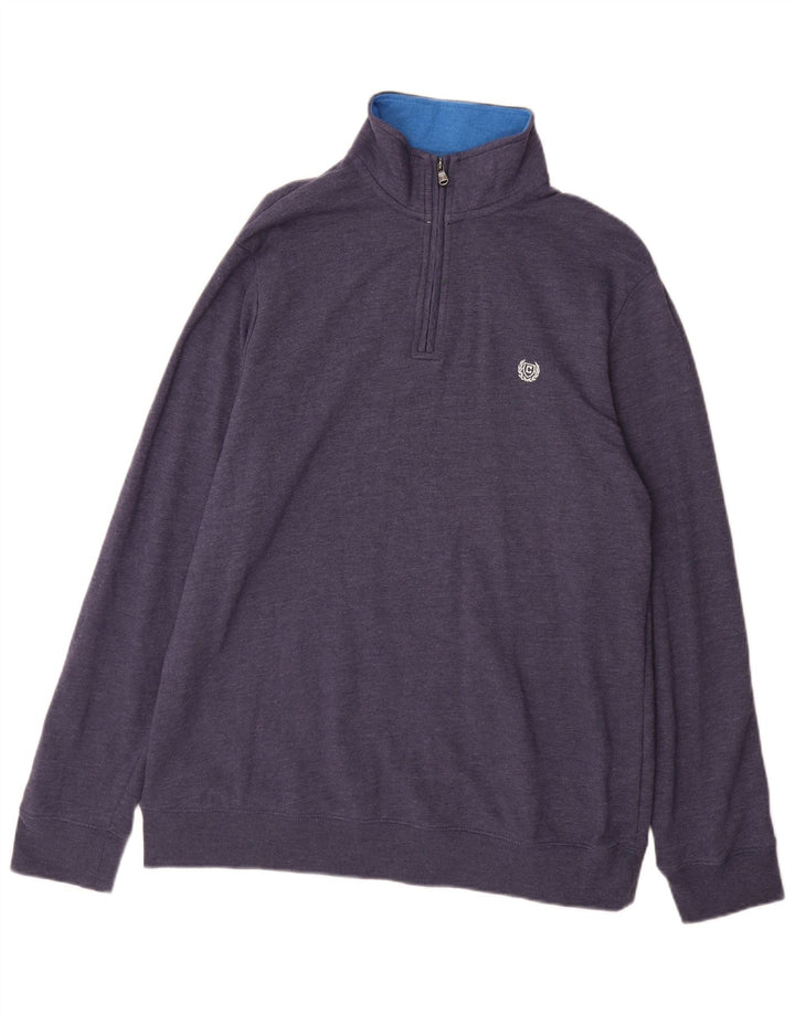 Chaps Ανδρικό φούτερ με φερμουάρ Jumper XL Navy Blue Cotton