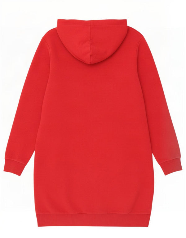 Superdry Womens Graphic Hoodie Dress UK 14 Large Red Cotton