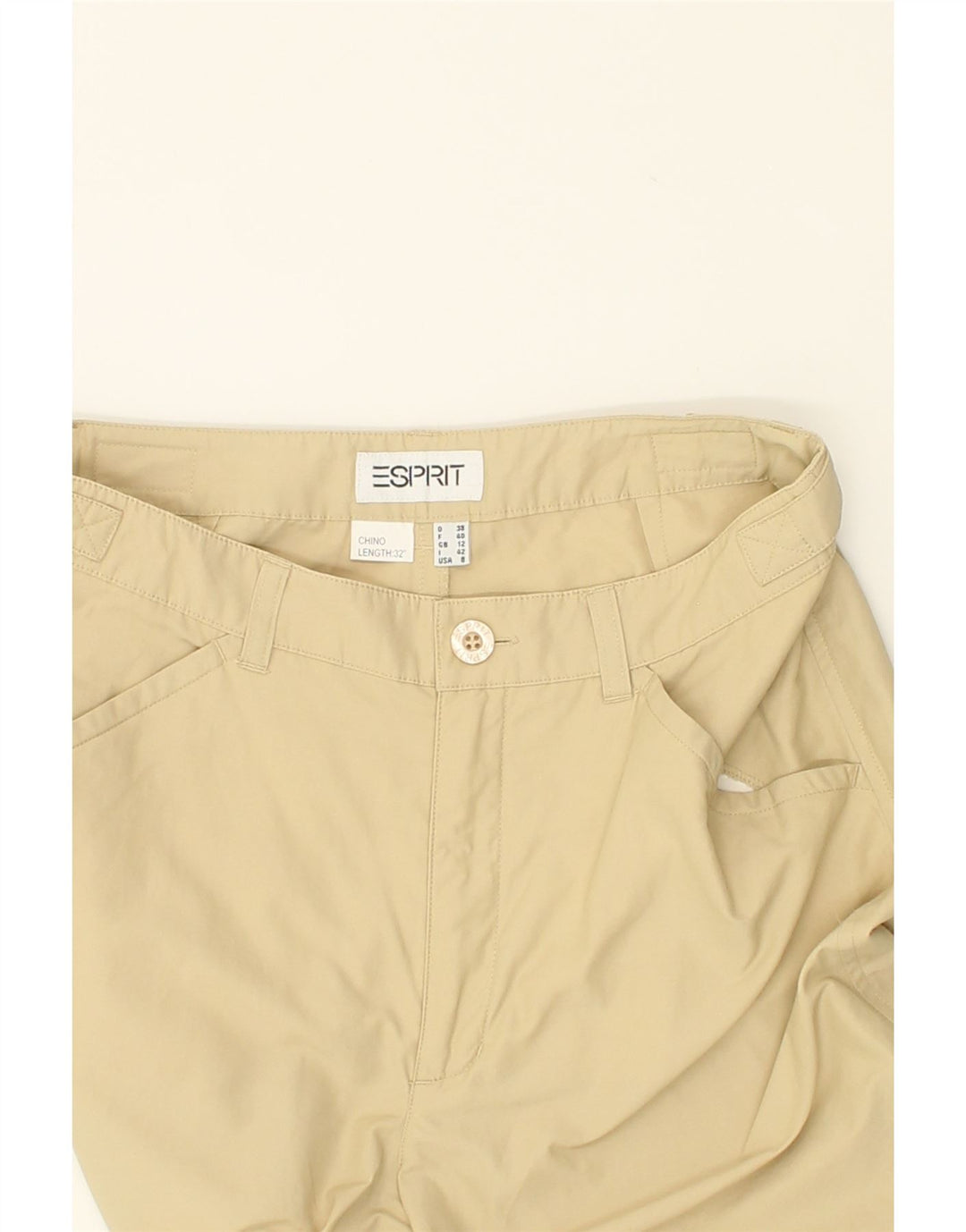 ESPRIT Womens Slim Chino Trousers UK 12 Medium W30 L32  Brown Polyamide | Vintage Esprit | Thrift | Second-Hand Esprit | Used Clothing | Messina Hembry 