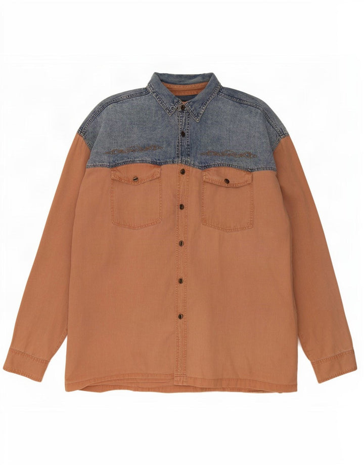 Ανδρικό τζιν πουκάμισο Jean Rive XL Blue Colourblock