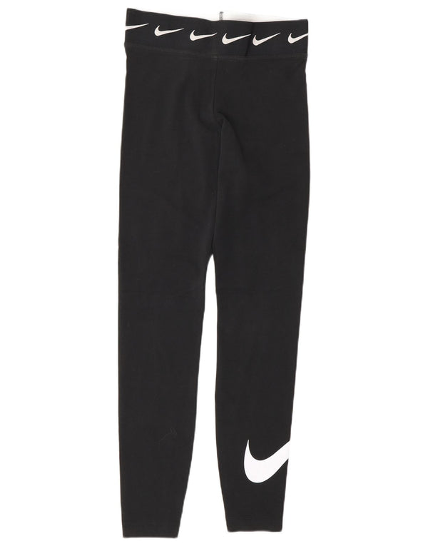 Γυναικεία γραφικά κολάν Nike UK 10 μικρά βαμβακερά μαύρα