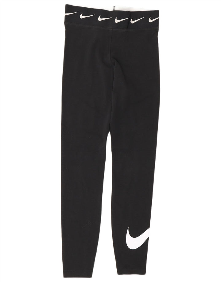 Γυναικεία γραφικά κολάν Nike UK 10 μικρά βαμβακερά μαύρα