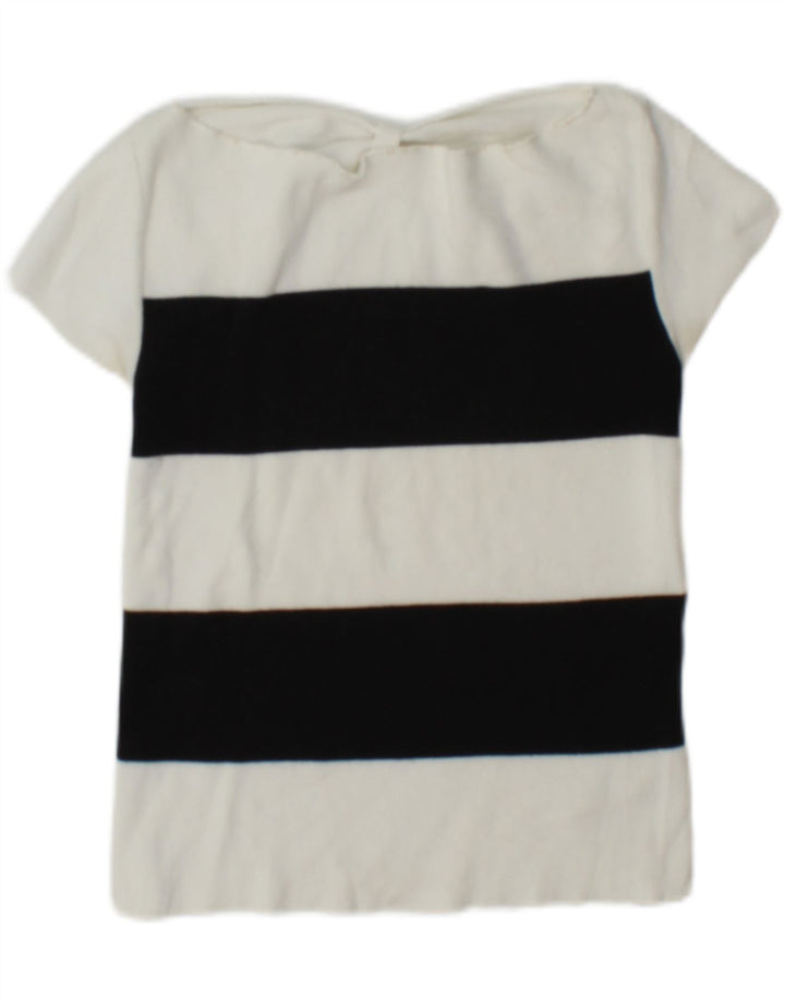 Emporio Armani Womens Crop Off Shoulder Top IT 42 Medium White Ride