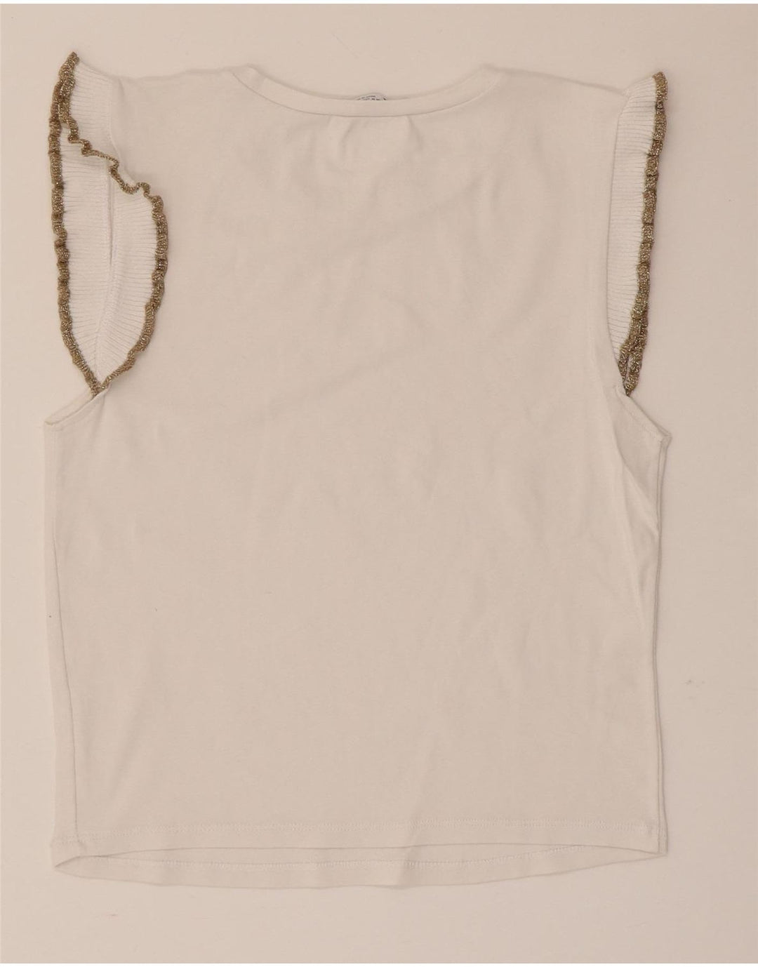 Zara Γυναικεία Αμάνικη Μπλούζα Τοπ UK 12 Medium White