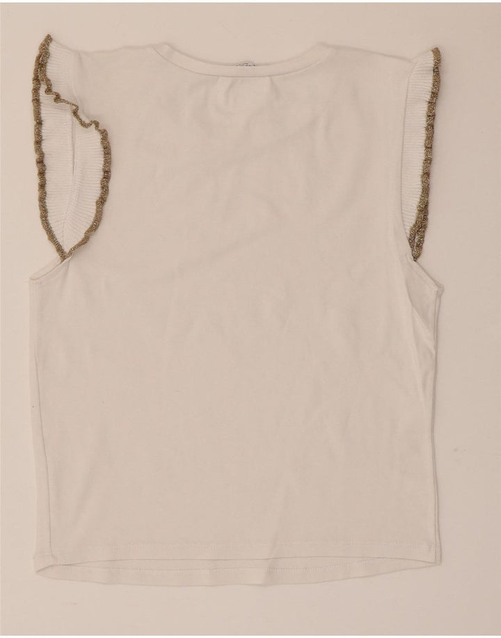 Zara Γυναικεία Αμάνικη Μπλούζα Τοπ UK 12 Medium White