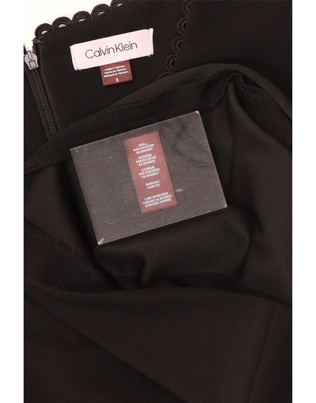 CALVIN KLEIN Γυναικείο φόρεμα με μανίκια 3/4 US 8 μεσαίο μαύρο πολυεστέρα