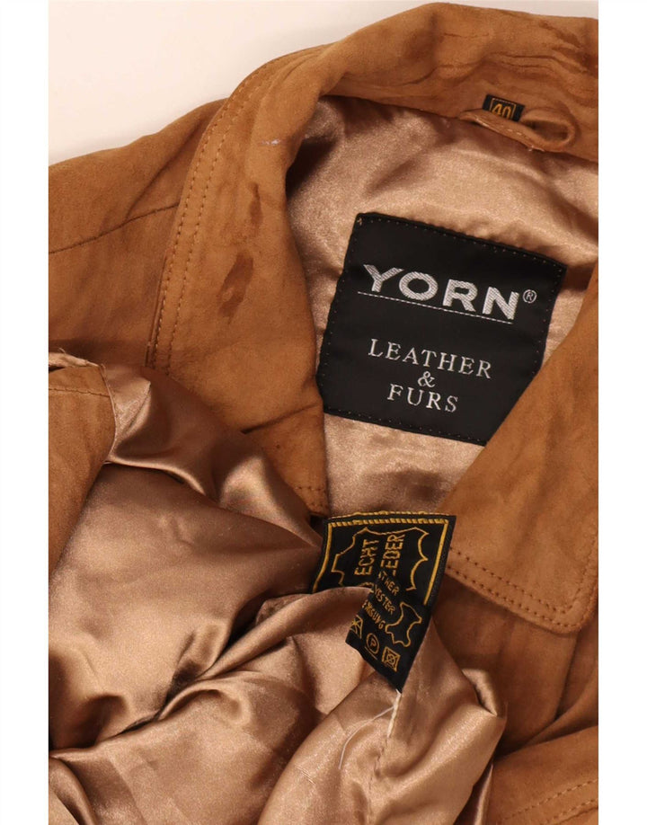 Yorn Γυναικείο Υπερμεγέθη Σουέτ Πανωφόρι EU 40 Medium Brown Δέρμα